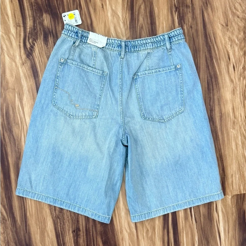 New Free People CRVY Back To Basics Light Blue Denim Shorts